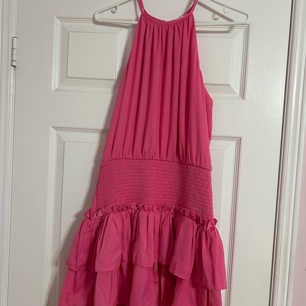 TCEC Vibrant Pink Halter Dress